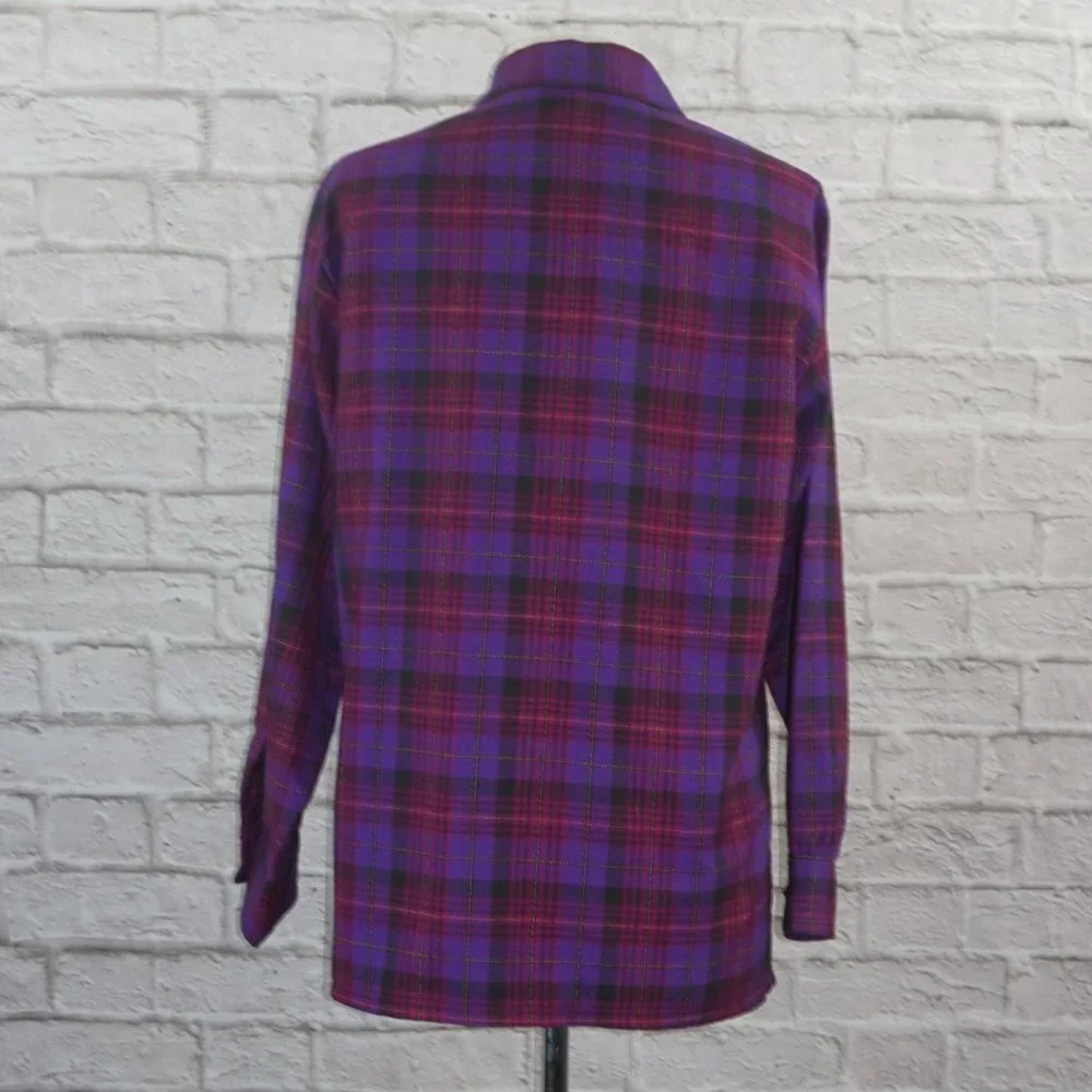 Vintage 70s Oversized Plaid Boyfriend Shacket - Picture 2 of 7